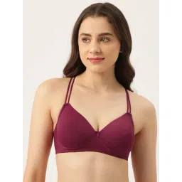 Leading Lady Maroon Full Coverage T-Shirt Bra-picture-24