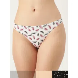 Leading Lady Multicolor Floral Print Thongs Panty (Pack Of 3)-picture-20