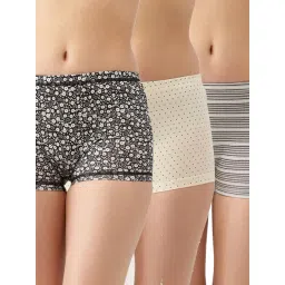 Leading Lady Multicolor Printed Boy Shorts Panty (Pack Of 3)-picture-13