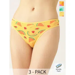 Leading Lady Multicolor Printed Thongs Panty - Pack of 3-picture-27
