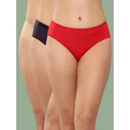 Leading Lady Navy & Nude & Red Plain Panty Pack Of 3-picture-28