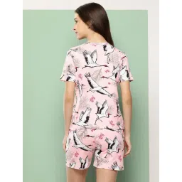 Leading Lady Pink Cotton Printed Night Suit image 2