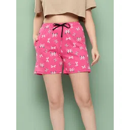 leading lady Printed Women Pink Regular Shorts, Casual Shorts, Basic Shorts, Bermuda Shorts, Night Shorts-picture-12
