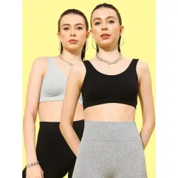 Leading Lady Purple Cotton Lycra Regular Fit Bras-Pack of 2-picture-29