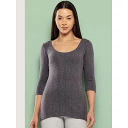 Leading Lady Scoop Neck Self-Striped Thermal Top-picture-41