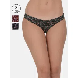 Leading Lady Women Pack Of 3 Printed Bikini Briefs-picture-30