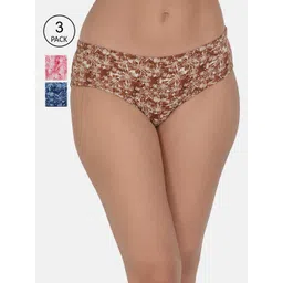 Leading Lady Women Pack of 3 Printed Cotton Mid-Rise Hipster Briefs HP-P-9051-picture-21
