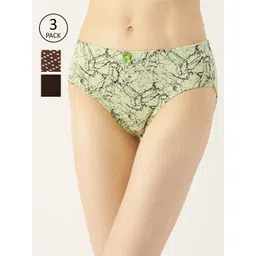 Leading Lady Women Pack of 3 Pure Cotton Printed Basic Briefs LLL-151-3-picture-44