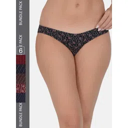 Leading Lady Women Pack Of 6 Printed Pure Cotton Low Rise Bikini Briefs BKN-5006-5007-6-picture-42