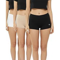 leading lady Women Solid Cotton Blend Mid Waist High Coverage Boy Shorts |Soft Stretch Breathable Ladies Boy Shorts Style Underwear Brief for Women (Pack of 3)-picture-35