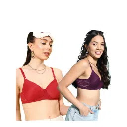 Leading Lady Womens Lightly Padded Non-Wired T-shirt Bra - Multi-Color (Pack of 2)-picture-15