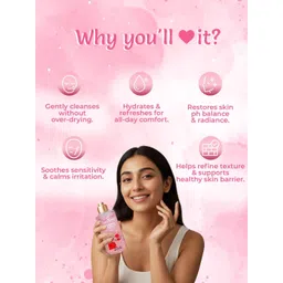 LEAFOBERRYY Floral Fusion Face Wash With Rose & Hibiscus Extract - 100 ml image 4