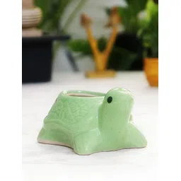 Leafy Tales Green Cactus Shape Ceramic Planter-picture-35