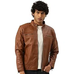 leather retail Biker Brown Jacket for Men(LRM38BR)-picture-50