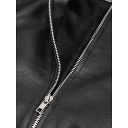 Leather Retail Boys Black Solid Lightweight Bomber Jacket image 4