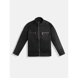 Leather Retail Boys Suede Faux Leather Biker Jacket-picture-12