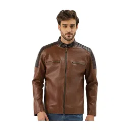 Leather Retail Brown & Black Full Sleeves Jacket-picture-47