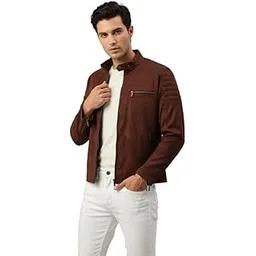 leather retail Coffee Suede Jacket For Men's-picture-28