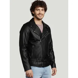 Leather Retail Men Lightweight Biker Jacket-picture-15