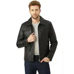 leather retail Men Regular Fit Spread-Collar Jacket-picture-30