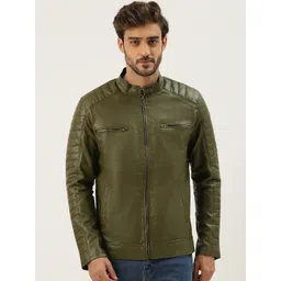 Leather Retail Men Washed Lightweight Biker Jacket-picture-20