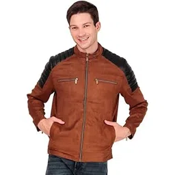 leather retail Men’s Casual Suede Leather Regular Jacket (Brown)-picture-19