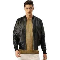 leather retail Men's Faux Leather Regular Jacket (Black) LRELBL0511-picture-27