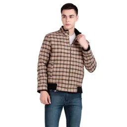 Leather Retail Multi Tweed Regular Fit Checked Jacket-picture-13