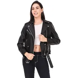 leather retail Women Faux Leather Regular Jacket (Black) LRF11BL0511-picture-33
