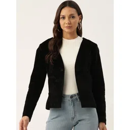 Leather Retail Women Solid Tailored Jacket-picture-27