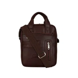 Leather World Brown Solid Medium Cross Body Bag-picture-15