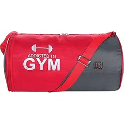 Leather World Vegan Leather 24 Cms Duffle/Shoulder/Gym Bag for Men & Women Tan Travel Friendly Bag Gifts for Men (Red) image 1