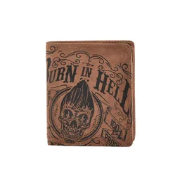 Leather Zentrum Men Brown Printed Two Fold Wallet-picture-23