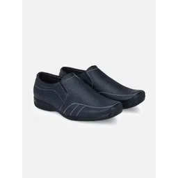 LeatherKraft Men Textured Formal Slip-On Shoes-picture-14