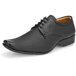leatherkraft Stacked Heel Lace-Up Formal Shoes-picture-51