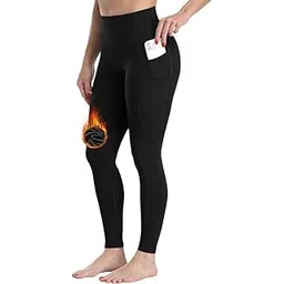 lebami Women's Fleece Lined Leggings with Pockets | Winter Warm High Waisted Active Wear Yoga Pants-picture-33