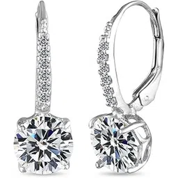 lecalla 925 Sterling Silver BIS Hallmarked Cubic Zirconia Drop Dangle Leverback Earrings for Women and Girls-picture-37