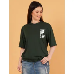 LECOWAR Women Pack Of 2 Graphic Printed Drop Shoulder Sleeves T-Shirt-picture-34