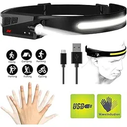 Led Headlamp Flashlight Rechargeable Headlamps with Motion Sensor,Lightweight Headlight,350 Lumen,5 Modes Wide Beam Head Lamp for Camping,Running,Hiking,Hard Hat Headlight (Black)-picture-25