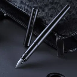 ledos Jinhao 35 Fountain Pen Matt Black Metal Body Fine Nib With Converter Fountain Pen-picture-11