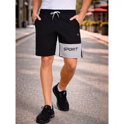 LEE BONEE Men Typography Colourblocked Running Sports Shorts-picture-26
