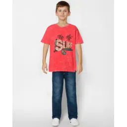 lee cooper Boys Graphic Print Regular Fit Round-Neck T-Shirt-picture-12