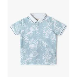 lee cooper Boys Leaf All-Over Print Regular Fit Round-Neck T-Shirt-picture-34