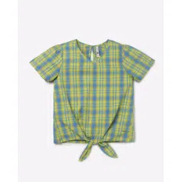 lee cooper Checked V-Neck Top with Tie-Up-picture-22