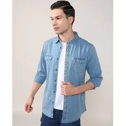lee cooper Men Regular Fit Shirt with Flap Pockets-picture-43
