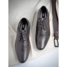 Lee Cooper Men Solid Brown Leather Comfortable and Lighweight Formal Shoes-picture-35