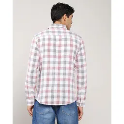 lee cooper Men Checked Regular Fit Shirt with Patch Pocket image 3