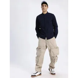 Lee Indigo Cotton Slim Fit Striped Shirts-picture-32