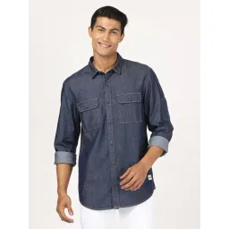 Lee Navy Cotton Regular Fit Shirt-picture-10