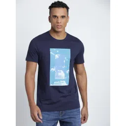 Lee Navy Cotton Slim Fit Printed T-Shirt-picture-26